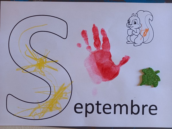 Septembre à colorier gommettes