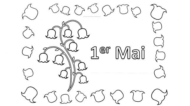 1er mai coloriage gommettes