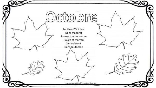 comptine d'octobre à colorier