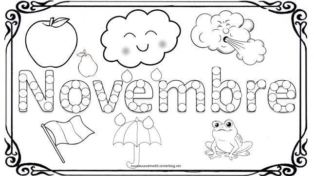 Novembre Colorier Gommettes Mois