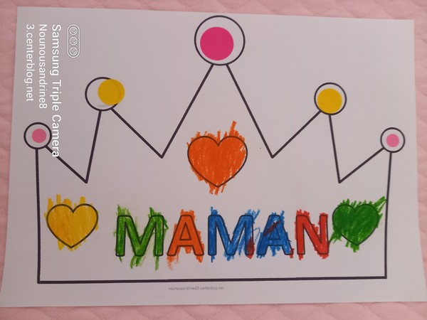 couronne fête des mères à colorier