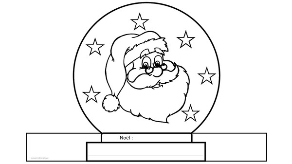 boule de neige de Noël à colorier