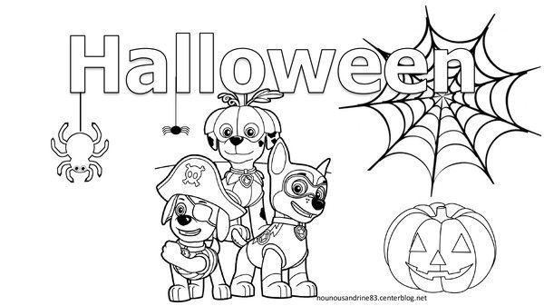 Pat Patrouille : Halloween - Coloriage Pat Patrouille pour enfants