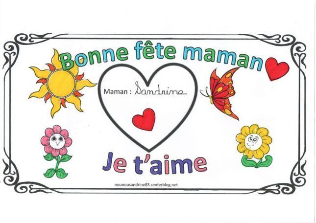 dessin fête des mères à imprimer