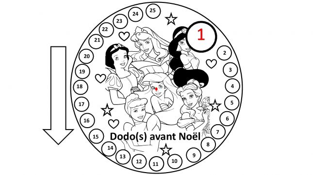 calendrier de l'avent imprimer colorier plastifier