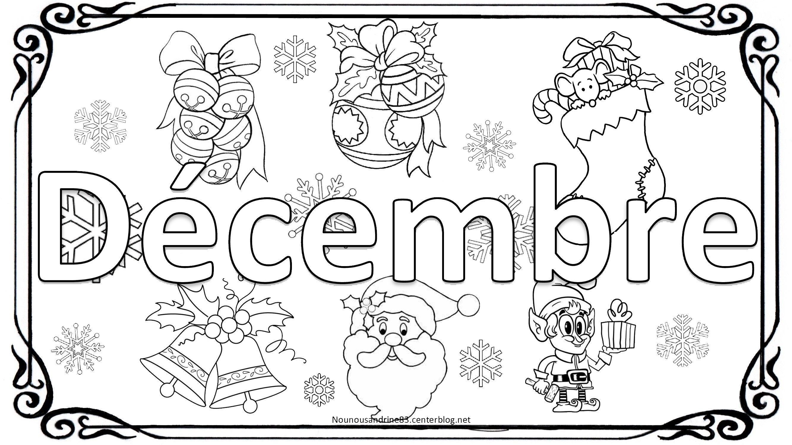 12 mois decembre a colorier gommettes