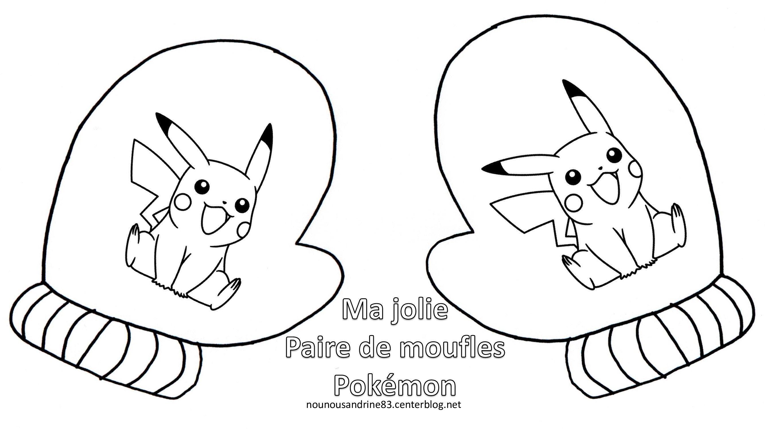 moufles pokémon à colorier