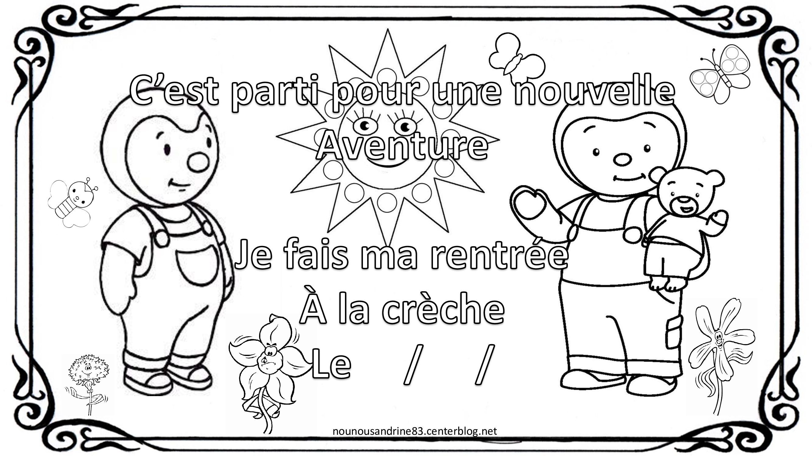 rentrée crèche affiche à colorier tchoupi