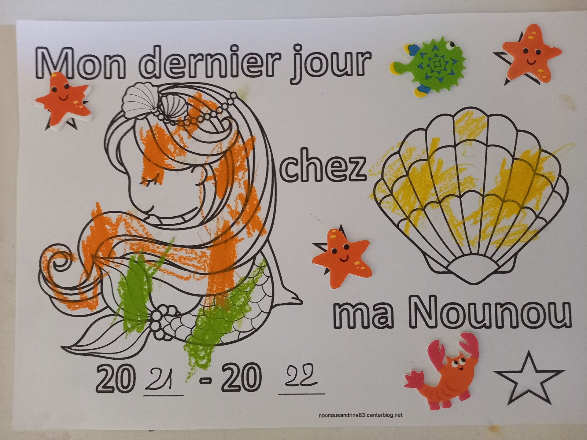 dernier jour chez ma nounou à colorier