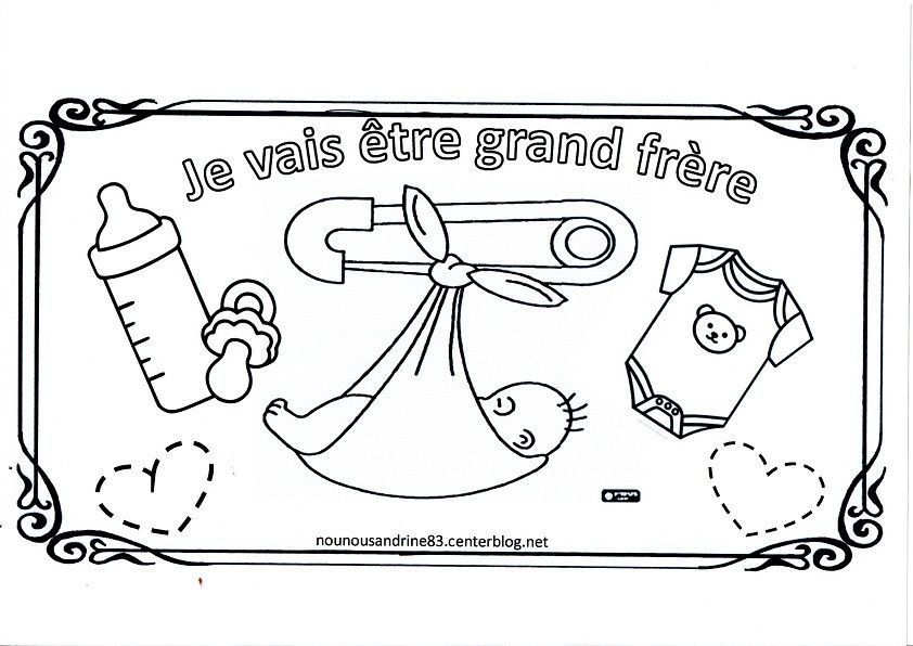 dessin à colorier je vais être grand frère