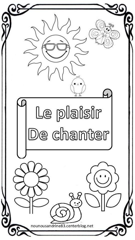 Page De Garde Cahier De Comptines Et Chants Maternelle comptines page accueil