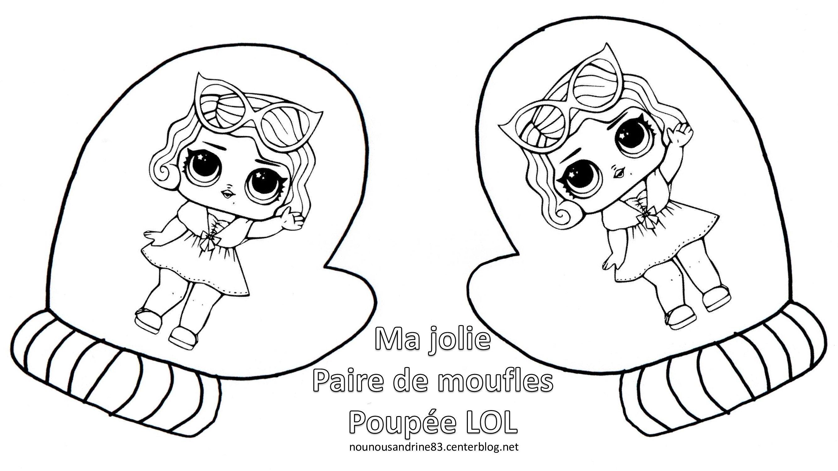 moufles poupée LOL à colorier