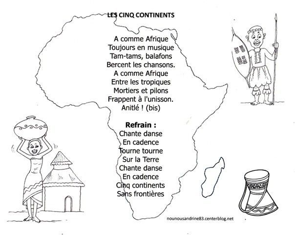 Continents Afrique Comptine Chanson