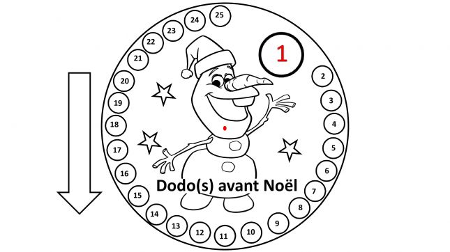 calendrier de l'avent imprimer colorier plastifier