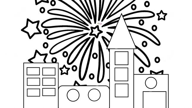 coloriage feu d'artifice 14 juillet